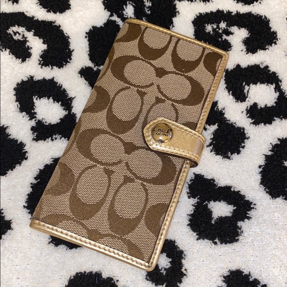 Authentic Coach Signature Checkbook Holder/Wallet